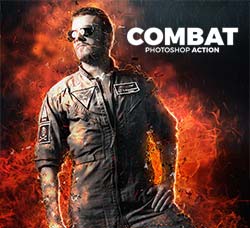 极品PS动作－烈火缠身：Combat Photoshop Action